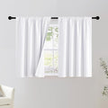 NICETOWN Bedroom 100% Blackout Curtains, 2 Panels, 42 by 36, Snow White, Window Treatment Rod Pocket Curtains/Drapes for Bedroom