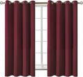 BGment Blackout Curtains - Grommet Thermal Insulated Room Darkening Bedroom and Living Room Curtains, Set of 2 Curtain Panels (52 x 63 Inch, Burgundy)