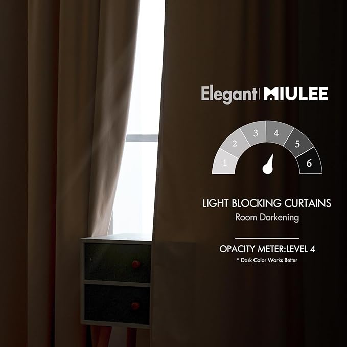 MIULEE Velvet Curtains 84 inches 2 Panels - Luxury Blackout Curtains for Bedroom Living Room Thermal Insulated Super Soft Window Drapes Rod Pocket & Back Tab, Camel Beige, W52 x L84 inches
