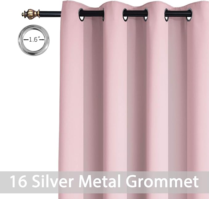 Yakamok Extra Wide Blackout Curtain for Sliding Glass Door, Grommet Thermal Insulated Room Divider Curtain 100W x 96L inch, Room Darkening Patio Curtain,8.3ft Wide x 8ft Tall, 1 Panel,Pink