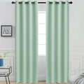 Yakamok Green Curtains 84 Inches Length Blackout Curtain for Bedroom-Light Sage Green Room Darkening Thermal Insulated Grommet Drapes Panels for Living Room, 52W x 84L, Light Sage, 2 Panels