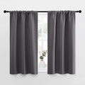 NICETOWN Grey Window Curtains for Bedroom - Home Decoration Thermal Insulated Rod Pocket Blackout Blinds & Drapes for Small Windows (Gray, 2 Panels, W34 x L45 -Inch)