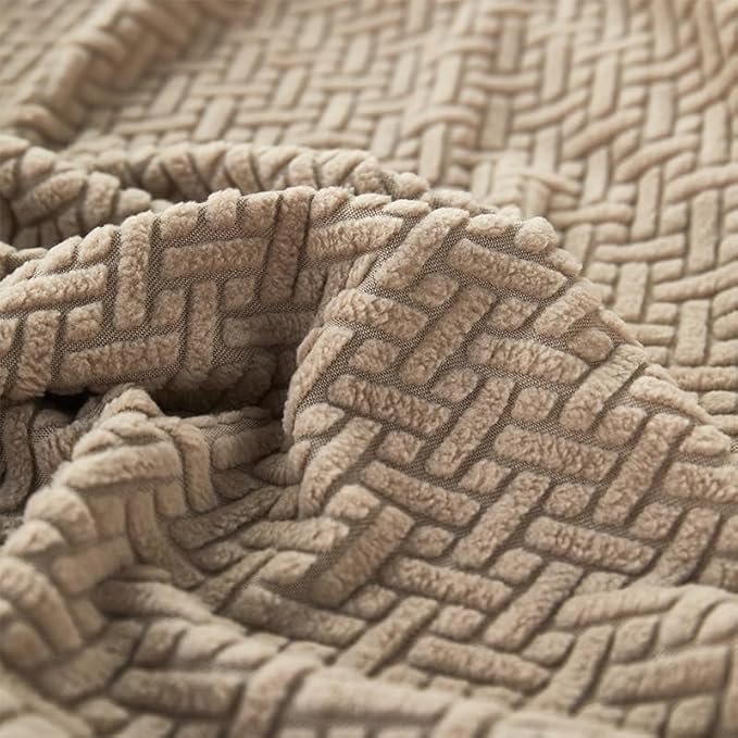 Sofa Covers Couch Covers for Sofa Pet Friendly Couch Cushion Covers Universal Sofa Covers Washable Stretch Slipcovers for Sectional Sofa (Texture Light Coffee, Pillow Cover 15 * 15inch)
