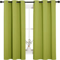 NICETOWN Thermal Insulated Solid Grommet Top Blackout Holiday Decorative Curtains/Drapes for Kid's Room (1 Pair, 42 x 63 inches in Fresh Green)