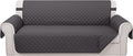 Reversible Sofa Covers Couch Cover Furniture Protector for Dogs Elastic Straps Water Resistant(Sofa,Dark Grey/Dark Grey)