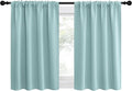 NICETOWN 2 Panels Blackout Curtains, Rod Pocket Thermal Insulated Drapes for Kitchen, Heavy Duty Small Window Treatment for Dorm Room, Studio Apartment, Basement (Aqua Green, W42 x L30)