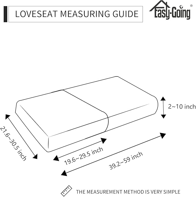 Easy-Going Stretch Individual Loveseat Couch Cushion Cover Sofa Cushion Furniture Protector Sofa slipcover Soft Flexibility with Elastic Bottom (2-Piece Loveseat Cushion Cover, Taupe)