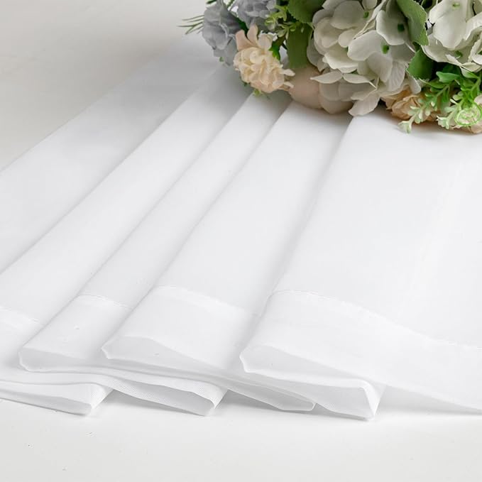 OVZME 2 Panels White Sheer Curtains 96" Length for Bedroom, Elegant Light Filtering Sheer White Curtains Window Treatment for Living Room & Sliding Glass Door, Each 42Wx96L