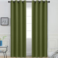 Yakamok Olive Green Blackout Curtains with Grommet Green Room Darkening Thermal Insulated Curtain Set of 2 Drapes for Bedroom Living Room, 52W x 96L,2 Panels