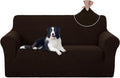 U-NICE HOME Oversized Stretch Loveseat Couch Cover Sofa Covers Washable Sofa Slipcover Furniture Protector for 2 Cushion Couch Sofa Pet Friendly, Chocolate