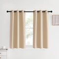 NICETOWN Bedroom Blackout Curtains and Drapes, Biscotti Beige, Set of 2, 34 by 40, Window Treatment Thermal Insulated Solid Grommet Blackout Draperies for Kitchen/Cafe