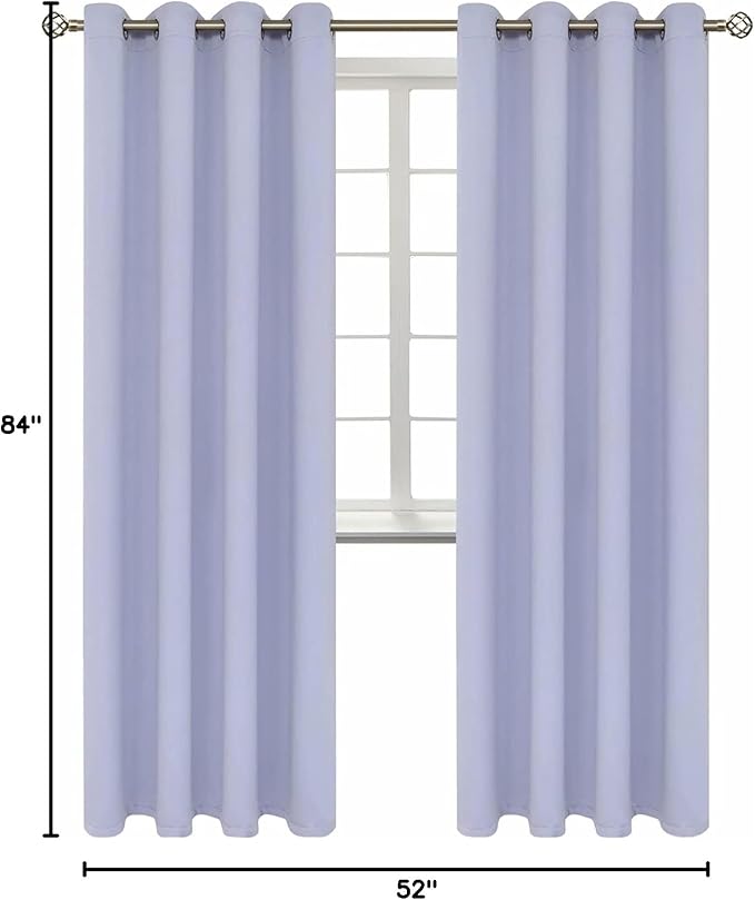 BGment Room Darkening Curtains 84 Inches Long - Grommet Thermal Insulated Drapes Window Treatment Curtains for Bedroom, 2 Panels, 52 x 84 Inch, Lavander