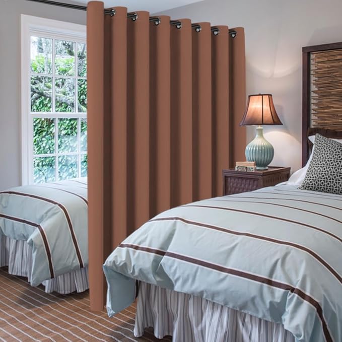 H.VERSAILTEX Blackout Patio Curtains 100 x 96 Inches for Sliding Door Extral Wide Blackout Curtain Panels Thermal Insulated Room Divider - Grommet Top, 8' Tall by 8.5' Wide - Washed Spice