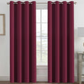 H.VERSAILTEX Light Blocking Blackout Curtains Window Treatment Thermal Insulated Grommet Energy Saving Curtains/Drapes for Bedroom/Living Room (52 x 120 Inch, Burgundy Red)