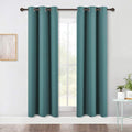 NICETOWN Living Room Blackout Window Curtains, Thermal Insulated Solid Grommet Blackout Drapery Panels (Sea Teal, One Pair, 42 by 72-Inch)