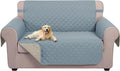 U-NICE HOME Loveseat Sofa Cover Reversible Couch Cover for Dogs Pets with Elastic Straps Water Resistant Furniture Protector for 2 Cushion Couch (Loveseat, Light Blue/Beige)