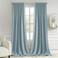 MIULEE Slate Blue Back Tab Blackout Curtains 102 Inch Long 2 Panels Set for Bedroom, Rod Pocket/Pinch Pleated Thermal Insulated Living Room Darkening Light Blocking Floor to Ceiling Drapes