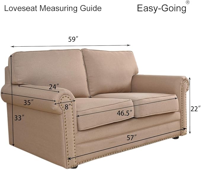 Easy-Going Reversible Loveseat Couch Cover for 2 Cushion Couch Sofa Cover for Dogs Water Resistant Furniture Protector with Foam Sticks Elastic Straps for Pet (Loveseat, Gray/Light Gray)