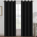H.VERSAILTEX Blackout Curtains for Bedroom Black Out Curtains 102 inch Thermal Insulated Long Blackout Curtains for Living Room, Energy Saving Curtains for Sliding Glass Door (1 Panel, Jet Black)