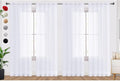 SpaceDresser Optical White Sheer Curtains 4 Panels Rod Pocket Semi-Sheer Curtain 63 Inches Long Light Filtering Voile Window Drapes for Bedroom Living Room Kitchen, Each 52W x 63L