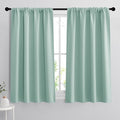 RYB HOME Room Darkening Kitchen Curtains, Farmhouse Small Window Drapes Rod Pocket Energy Efficient Privacy Shades for Nursery Girls Room Classroom, Aqua, W42 x L45 inches, 2 Panels Set