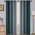 SimpleHome Ombre Room Darkening Curtains for Bedroom, Gradient Stone Blue to Grey White Light Blocking Thermal Insulated Grommet Window Curtain/Drapes for Living Room,2 Panels, 52x84 inches Length
