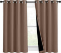 NICETOWN Bedroom Full Blackout Curtain Panels, Super Thick Insulated Window Covers, Keeping Out Cold Air and Heat 100% Blackout Blinds with Black Liner (Cappuccino, Set of 2, 46 by 54-inch)