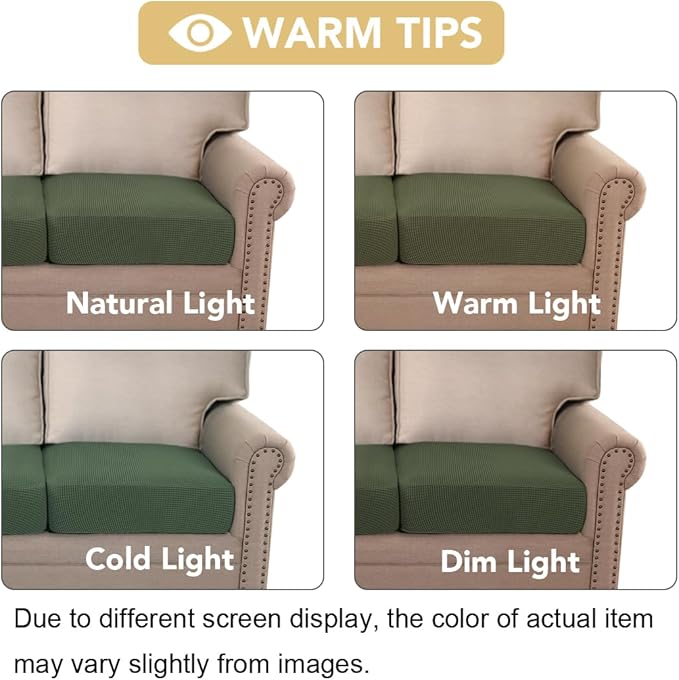 H.VERSAILTEX High Stretch Couch Cushion Covers,Chair Sofa Seat Slipcovers Couch Cushion Cover Stretch Furniture Protector for Kids, Pets(2 Packs Cushion Loveseat Covers, Bronze Green)