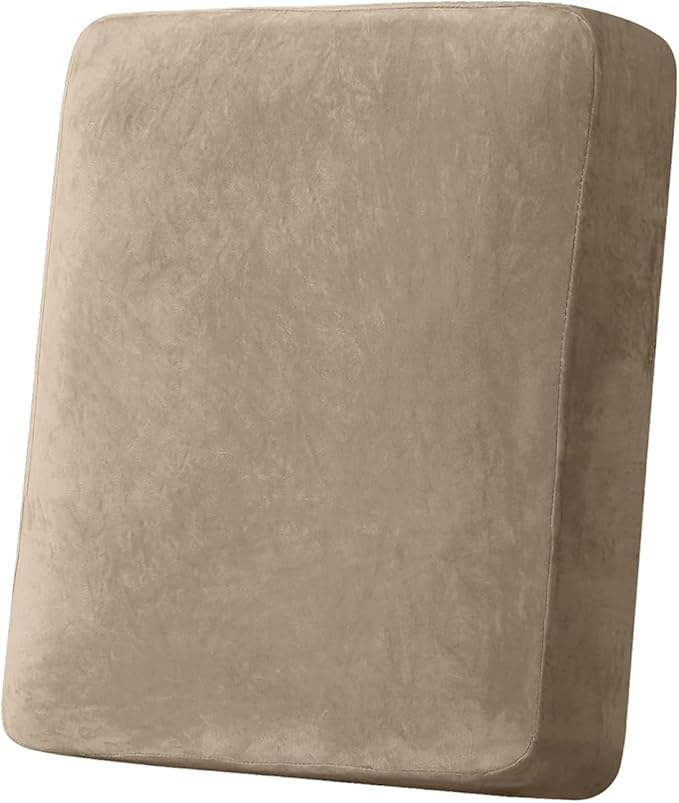 Couch Cover Stretch Velvet Sofa Cushion Cover 1-Piece - Elastic Washable Slipcover for Seat or Backrest, Couch Seat Covers for Sofas (Leather Brown)