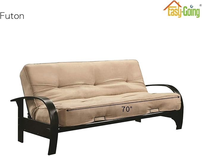 Easy-Going Futon Sofa Slipcover Reversible Sofa Cover Armless Cover Furniture Protector Couch Cover Water Resistant Pets, Kids, Children, Dog, Cat PeacockBlue/Beige