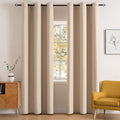 MIULEE Room Darkening Curtains Thermal Insulated Drapes Solid Window Treatment Set Grommet Top Light Blocking Blackout Curtain for Living Room/Bedroom 2 Panels 42 x 84 inch Beige