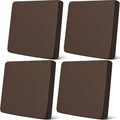 Newwiee Set of 4 Stretch Patio Cushion Covers Sofa Couch Seat Chair Slipcovers Cushion Cover Replacement Furniture Protector for Pets Washable(Dark Coffee,Seat Cover,Solid)