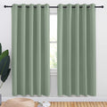 NICETOWN Greyish Green Blackout Draperies Curtains for Kids Room, Window Treatment Thermal Insulated Solid Grommet Blackout Drape Panels for Bedroom (Set of 2, 70 by 72 inches)