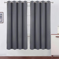 LEMOMO Blackout Curtains 66 x 72 Inch Long Grey Curtains Set of 2 Panels Room Darkening Curtains for Bedroom and Living Room