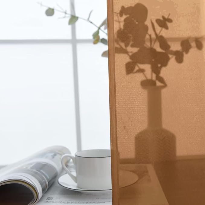 SpaceDresser Basic Rod Pocket Sheer Voile Window Curtain Panels Light Brown 1 Pair 2 Panels 52 Width 45 Inch Long for Kitchen Bedroom Children Living Room Yard（Light Brown, 52W x 45L）