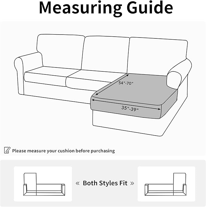 Easy-Going Stretch Sectional Couch Covers 1 Piece Chaise Lounge Slipcover L Shape Separate Cushion Couch Seat Chaise Cover for Both Left/Right Sectional Couch Navy