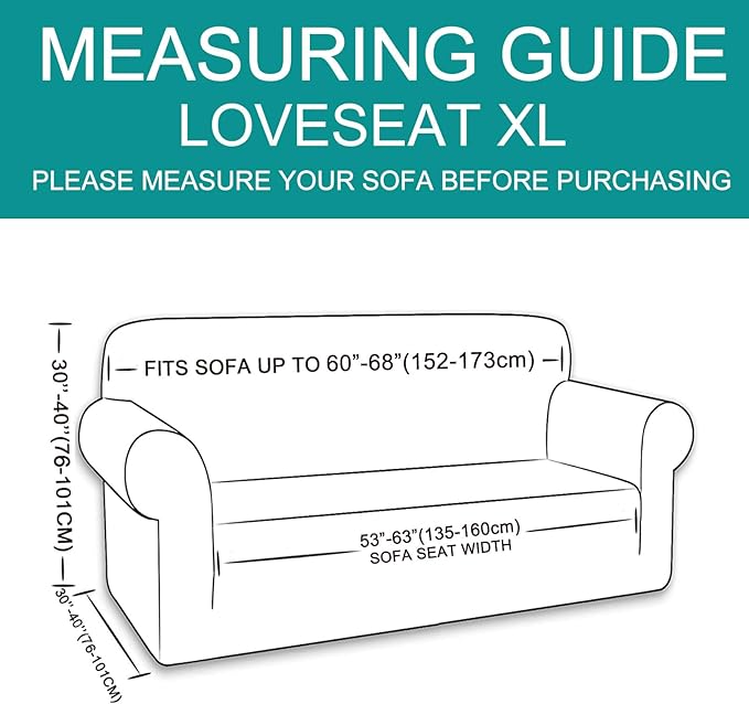 U-NICE HOME Oversized Stretch Loveseat Couch Cover Sofa Covers Washable Sofa Slipcover Furniture Protector for 2 Cushion Couch Sofa Pet Friendly, Camel