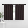 NICETOWN Kitchen Curtains, Toffee Brown, 34" x 40", Set of 2, Short Blackout Drapes, Thermal Insulated Rod Pocket Window Treatment Draperies for Nursery
