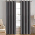 H.VERSAILTEX Blackout Grey Curtains for Patio Door Thermal Insulated Living Room Curtains, Room Darkening Noise Reducing Blackout Curtain for Bedroom, Charcoal Gray, 1 Panel, 52'W x 90'L