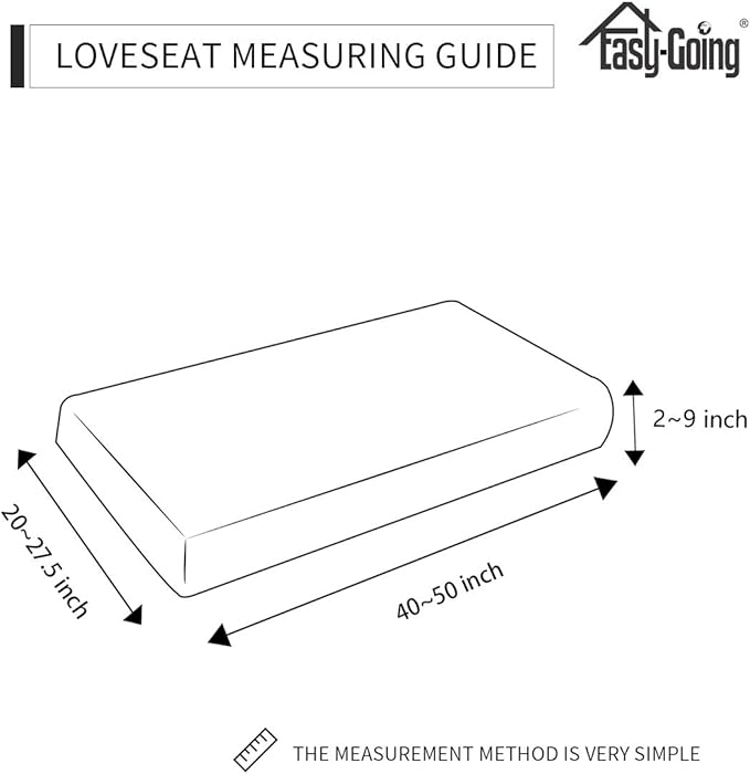 Easy-Going Stretch Loveseat Cushion Cover Sofa Cushion Furniture Protector Sofa Seat Sofa Slipcover Sofa Cover Soft Flexibility with Elastic Bottom(Loveseat Cushion, Natural)