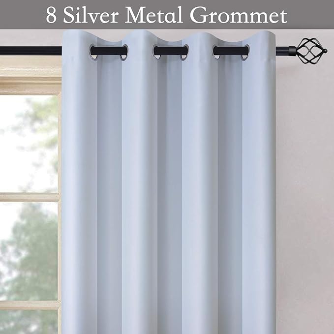 SimpleHome Ombre Room Darkening Curtains for Boys Bedroom, Gradient Grey White to Gray Light Blocking Thermal Insulated Grommet Window Curtains/Drapes for Living Room,2 Panels, 52x72 inches Length