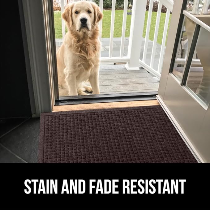 GORILLA GRIP® Ultra Absorbent Front Door Mat Outside Entrance 72x24, Traps Dirt and Moisture, HydroABSORB Indoor Outdoor Doormat Holds Up to 2.75 Cups Water, Stain & Fade Resistant Welcome Mat Coffee