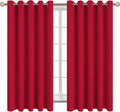 BGment Room Darkening Curtains 63 Inches Long - Grommet Thermal Insulated Drapes Window Treatment Curtains for Bedroom, 2 Panels, 70 x 63 Inch, Red