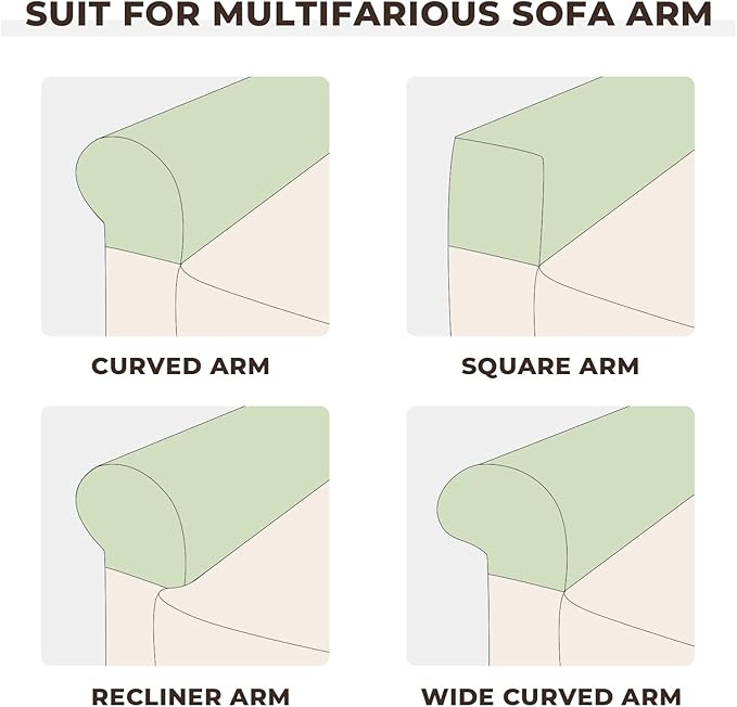 Couch Arm Covers 2 Pcs Sofa Armrest Covers Stretch Couch,Armrest Cover for Chairs Scratch-Resistant Sofa Arm Cover Armchair Slipcovers,Coffee