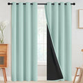 SimpleHome 100% Blackout Curtains for Bedroom,Thermal Insulated Aqua Grommet Window Drapes Room Darkening Curtains for Living Room with Black Back,52 x 96 Inch,2 Panels