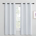 NICETOWN Room Darkening Draperies Curtains Panels, Window Treatment Thermal Insulated Grommet Room Darkening Curtains/Drapes for Bedroom (Greyish White, 2 Panels, 42 by 68)