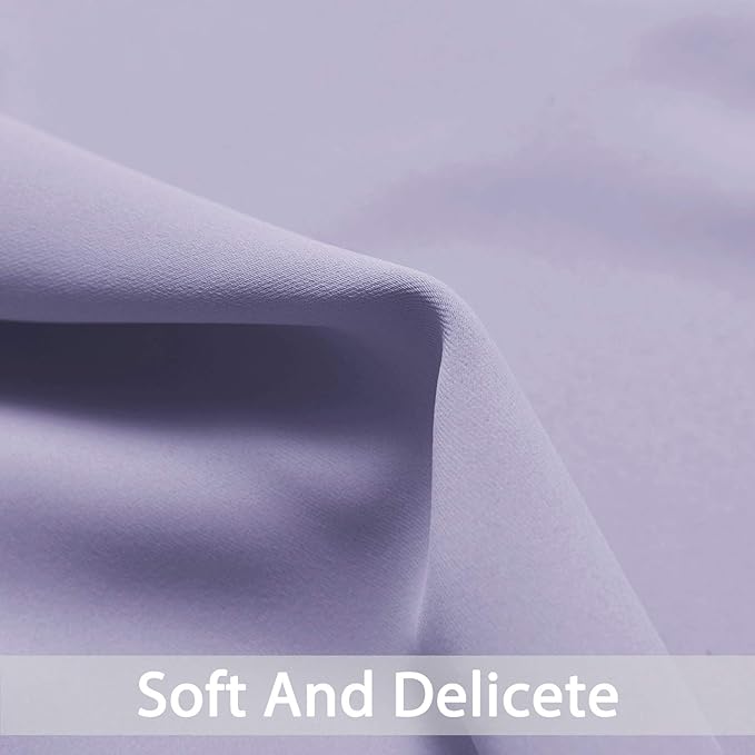 Yakamok Lilac Blackout Drapes for Bedroom - Light Blocking Grommet Top Curtains for Living Room(Lilac, 52Wx45L, 2 Panels)
