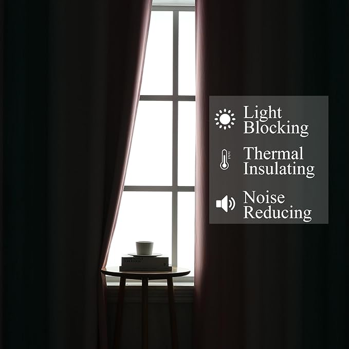 Estelar Textiler Pink and Teal Ombre Blackout Curtains for Bedroom, Thermal Insulated Light Blocking Gradient Drapes, Full Room Darkening Grommet Curtains for Living Room, 42Wx84L, 2 Panels