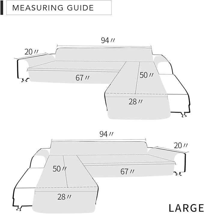 Easy-Going Sofa Slipcover L Shape Sofa Cover Sectional Couch Cover Furniture Protector Mat for Pets Dog Cat (Large,Christmas Red/Christmas Red)