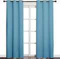 NICETOWN Window Treatment Thermal Insulated Solid Grommet Blackout Curtains/Drapes for Bedroom (Teal Blue, Set of 2 Panels, 42 by 84 Inch)